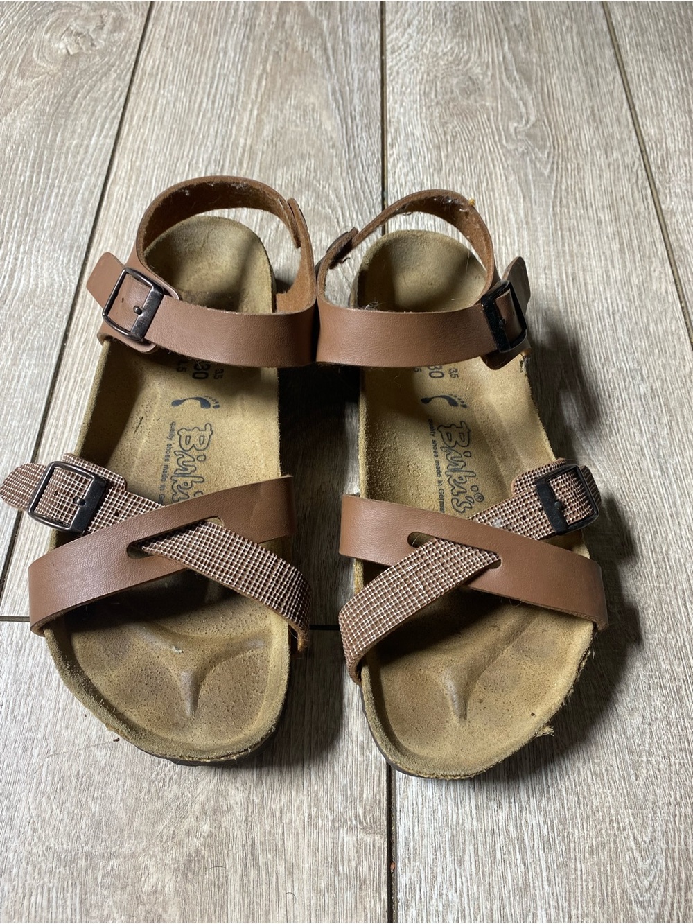 Birki's by Birkenstock Lille Brown Criss Cross Ankle Strap Sandals Women's 36